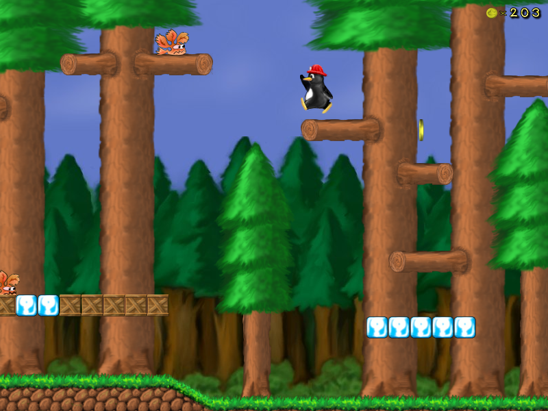 It is basically a Super Mario clone, called SuperTux . Unsurprisingly ...