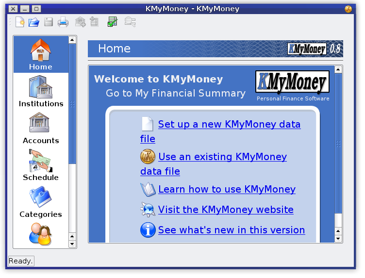 KMyMoney - KDE finance management