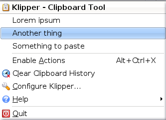 Klipper screenshot