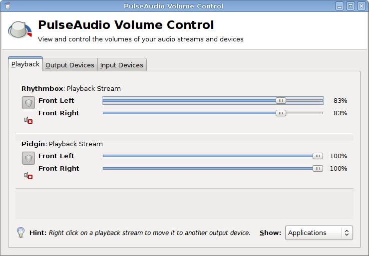 pulseaudio volume control