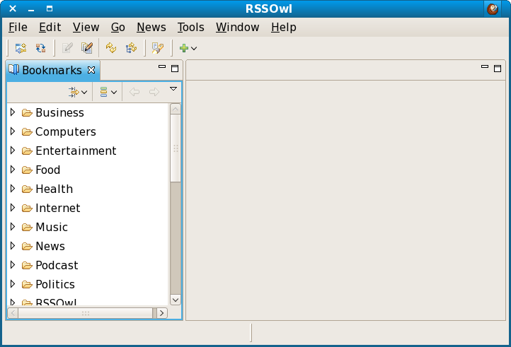 RSSOwl Main Screen
