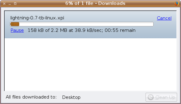 Downloading a Thunderbird extension