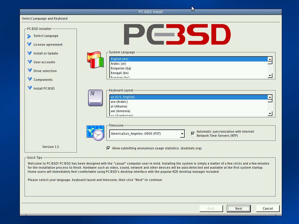 PC-BSD Installation screenshot