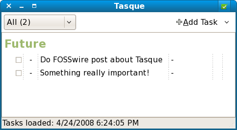 Tasque main window screenshot