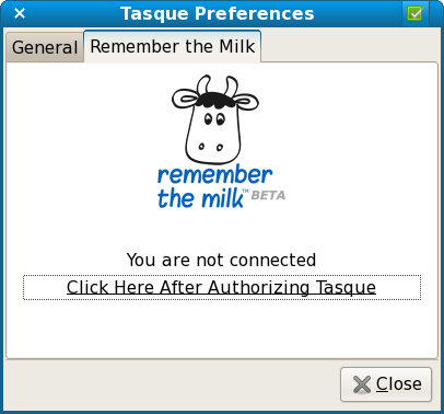 Tasque Remember The Milk integration screenshot