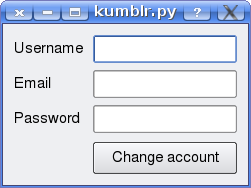 Kumblr Login Screenshot