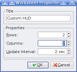 KSysGuard Worksheet Properties