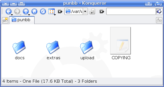 PunBB archive contents screenshot