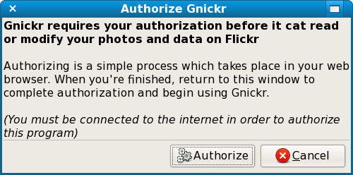 Authorise Gnickr