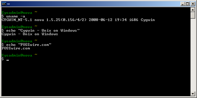 Cygwin shell