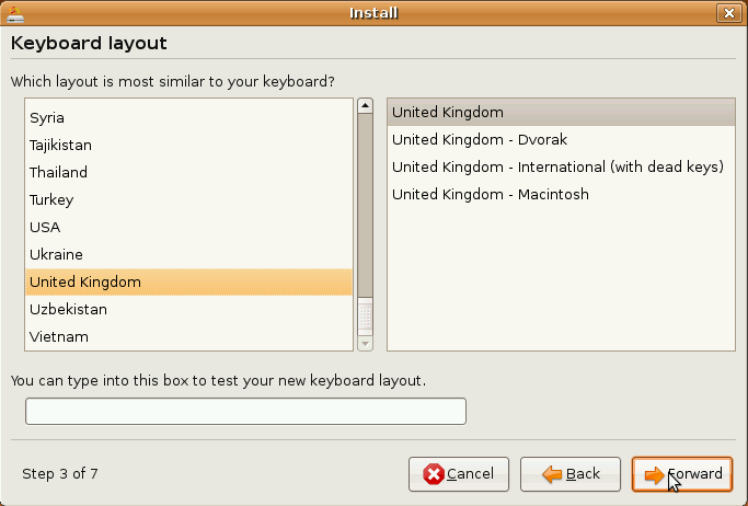 Ubuntu Installer Keyboard Layout Select