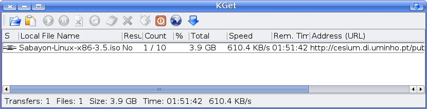 KGet Downloading a File