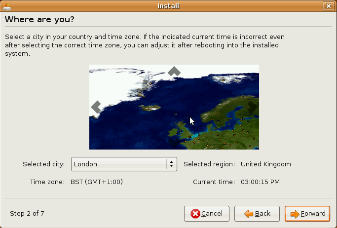 Ubuntu Installer Timezone Select