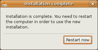 Ubuntu Installer restart