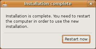 And then restart the installation