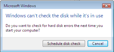 Schedule Disk Check