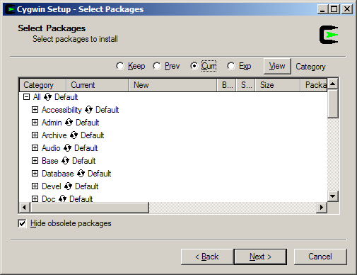 Cygwin Select Packages
