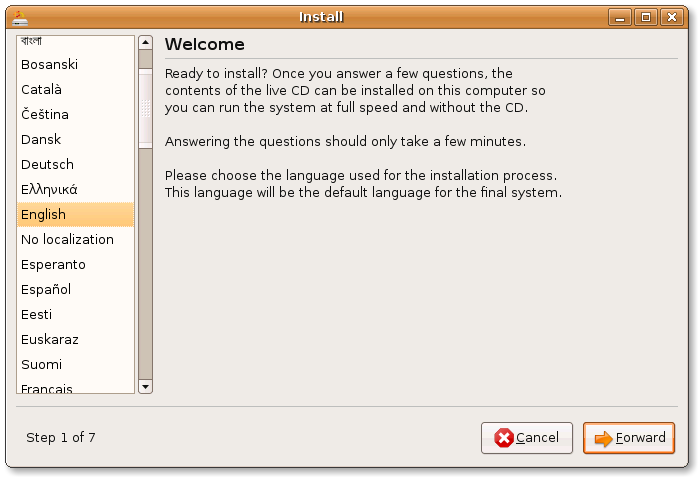 Ubuntu Installer screenshot