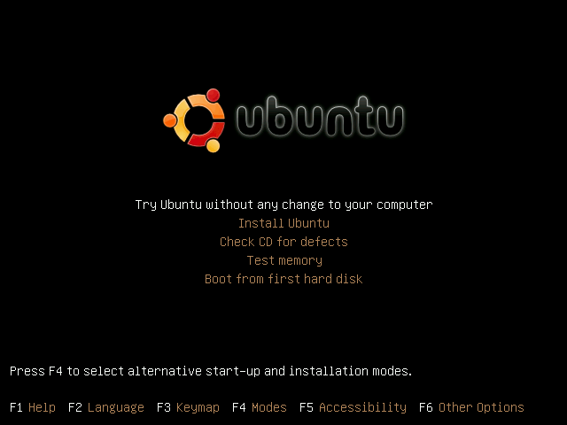Ubuntu Boot Menu