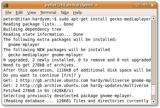 Installing Gecko-MediaPlayer