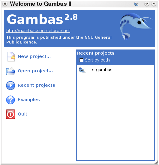 Gambas IDE splash screen