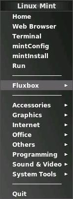 Fluxbox's menu