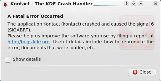 ICS Import Crash report