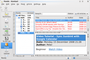 Kontact's Feeds module