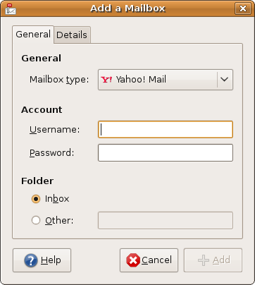 Setting up Mail Notification with a Yahoo account