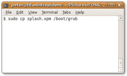Copy file to GRUB folder