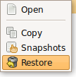 Restore a file in Back in Time